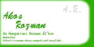 akos rozman business card